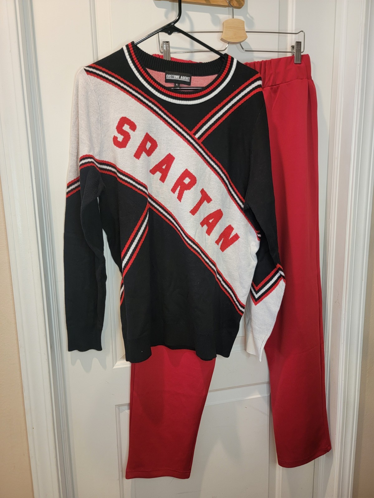 SNL Men’s Spartan Cheerleading Uniform featuring Sweater & Pants! Many Sizes!