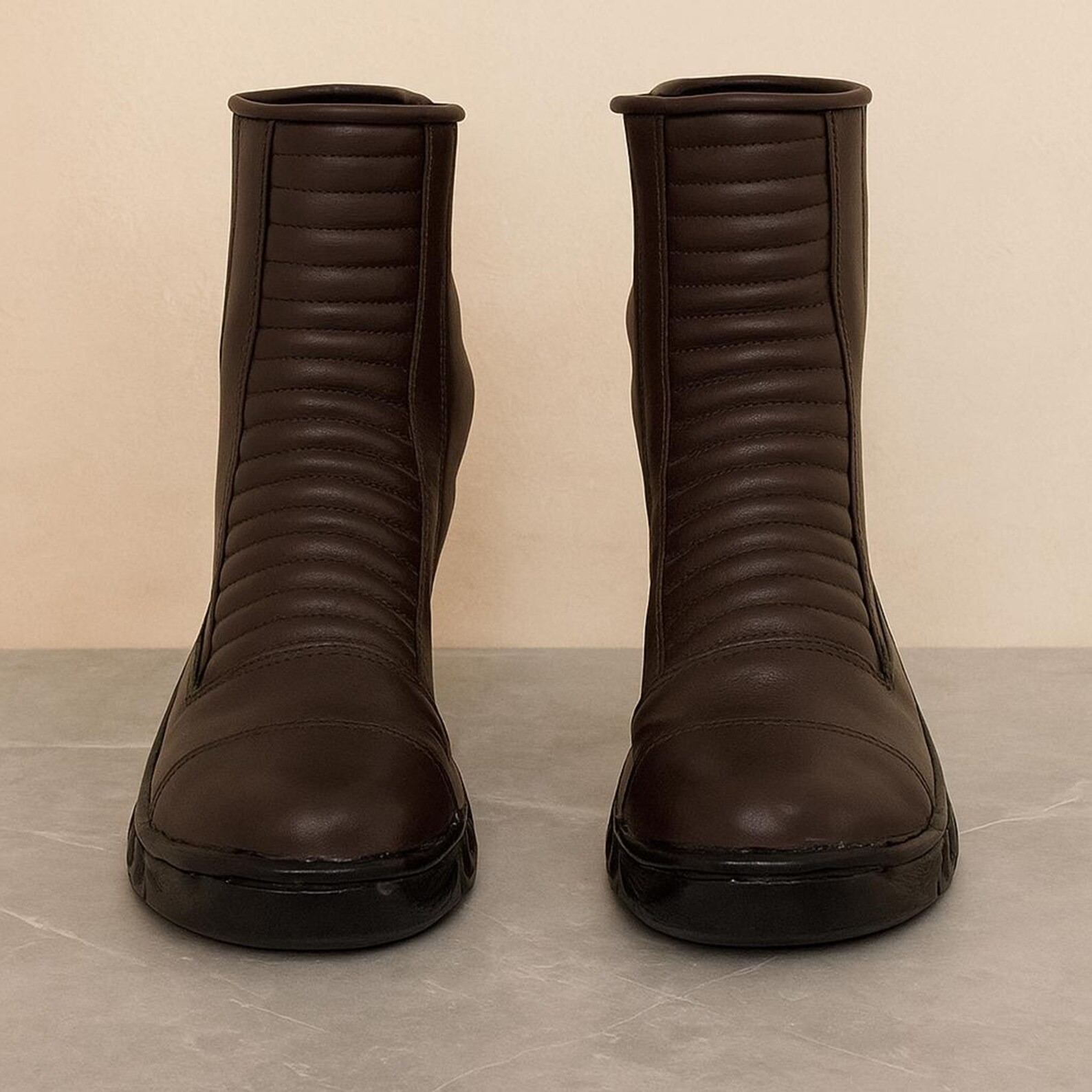 Fallout Marcella Style Leather Combat Boots, Post-Apocalyptic Wasteland Footwear
