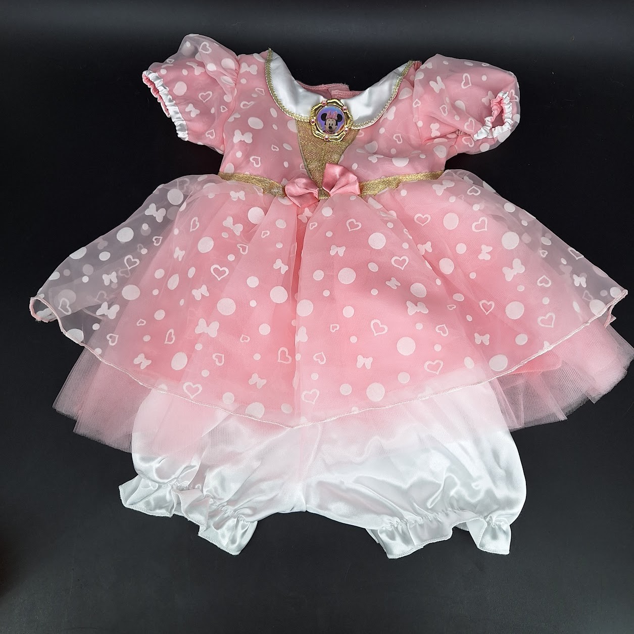 Disney Infant Girls Size 18-24 Months Minnie Mouse Costume Dress Pink & Gold