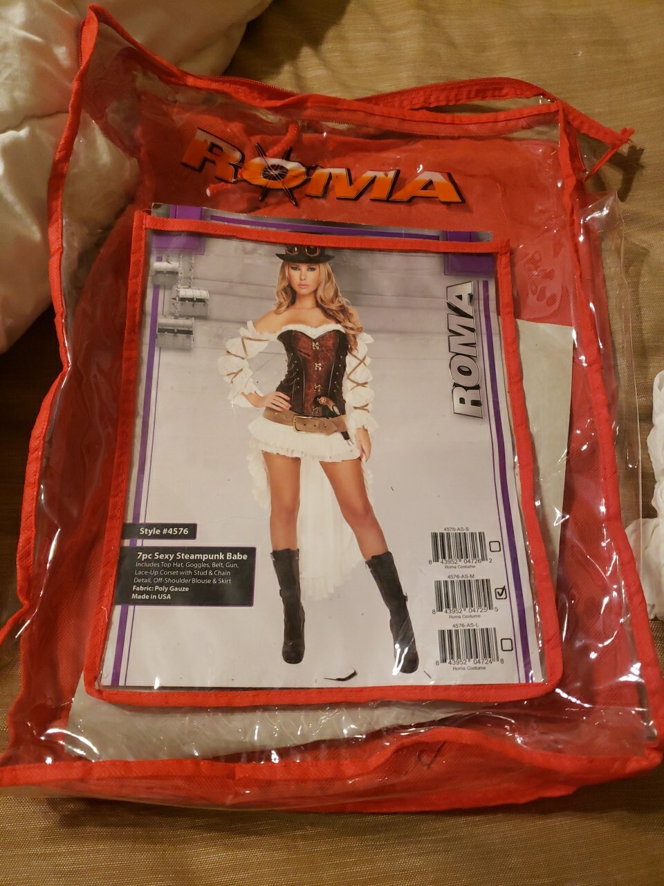 3 Pieces Only Roma Steam Punk Costume Corset Ruffled Top Skirt Set 4576