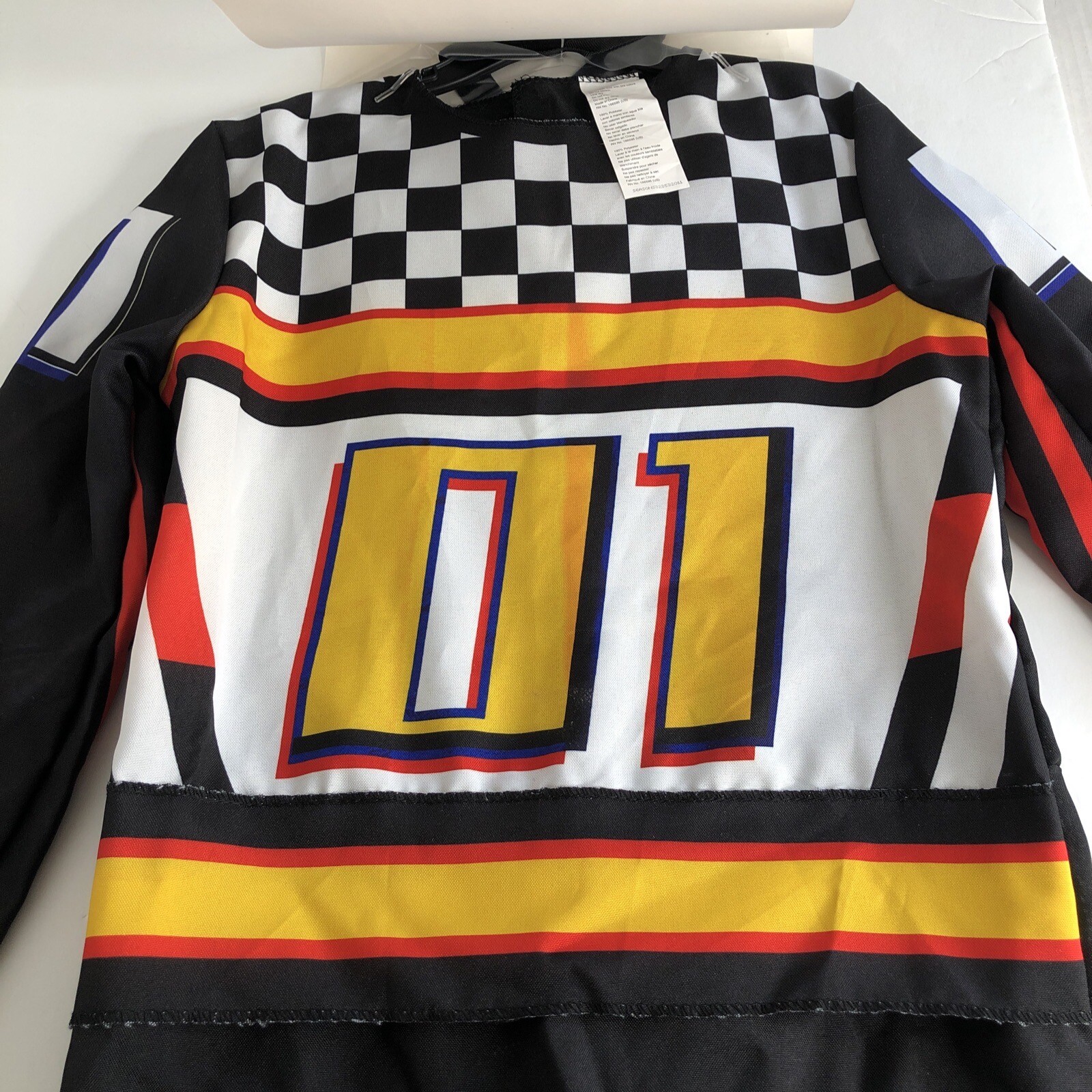 RACE CAR DRIVER Suit Hat Halloween Costume Size Med 8/10 Adaptive NWT Black Red