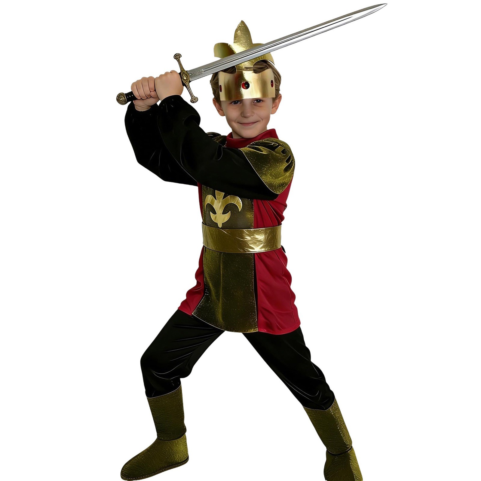 Kids Boys Costume Roman Set Accessories Outfit Waistbelt 4 Pieces Medieval Top