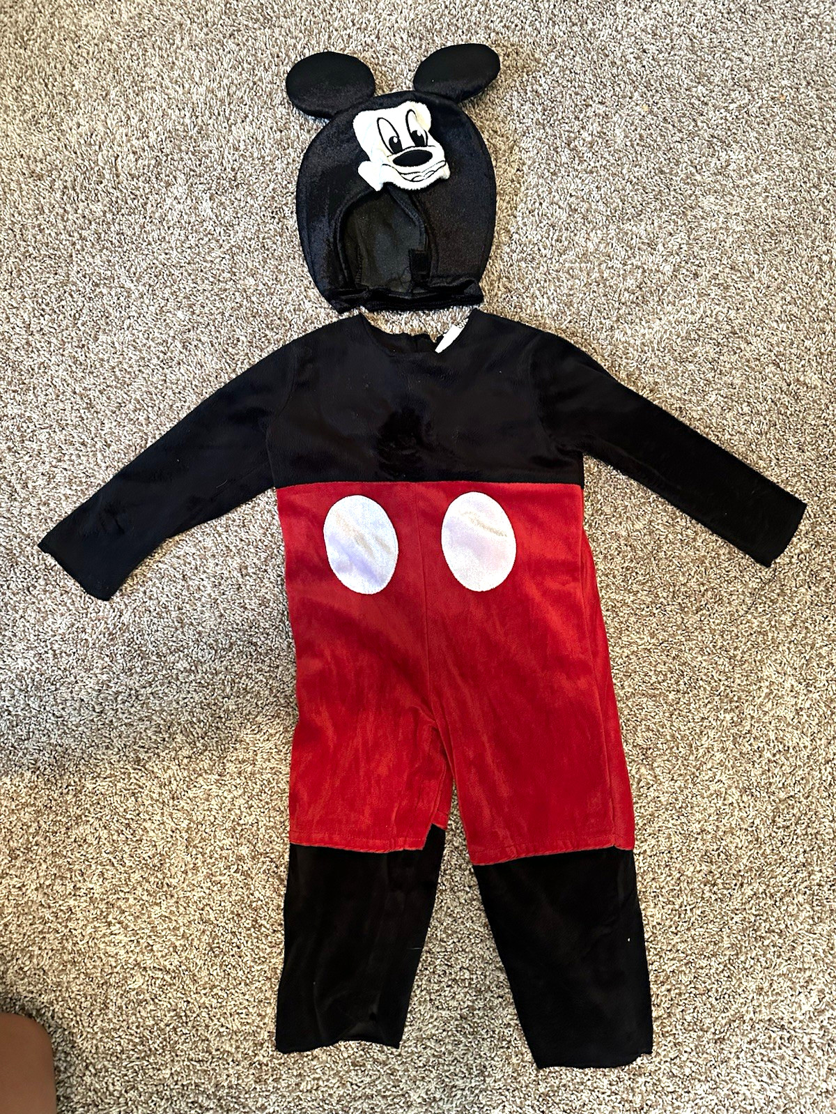 Disney Baby Mickey Mouse Costume Jumpsuit 12-18 Months Black Red White