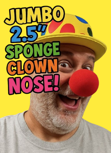 4 JUMBO 2.5” RED SPONGE CLOWN NOSES Funny Foam Big Ball Costume Rudolph Circus