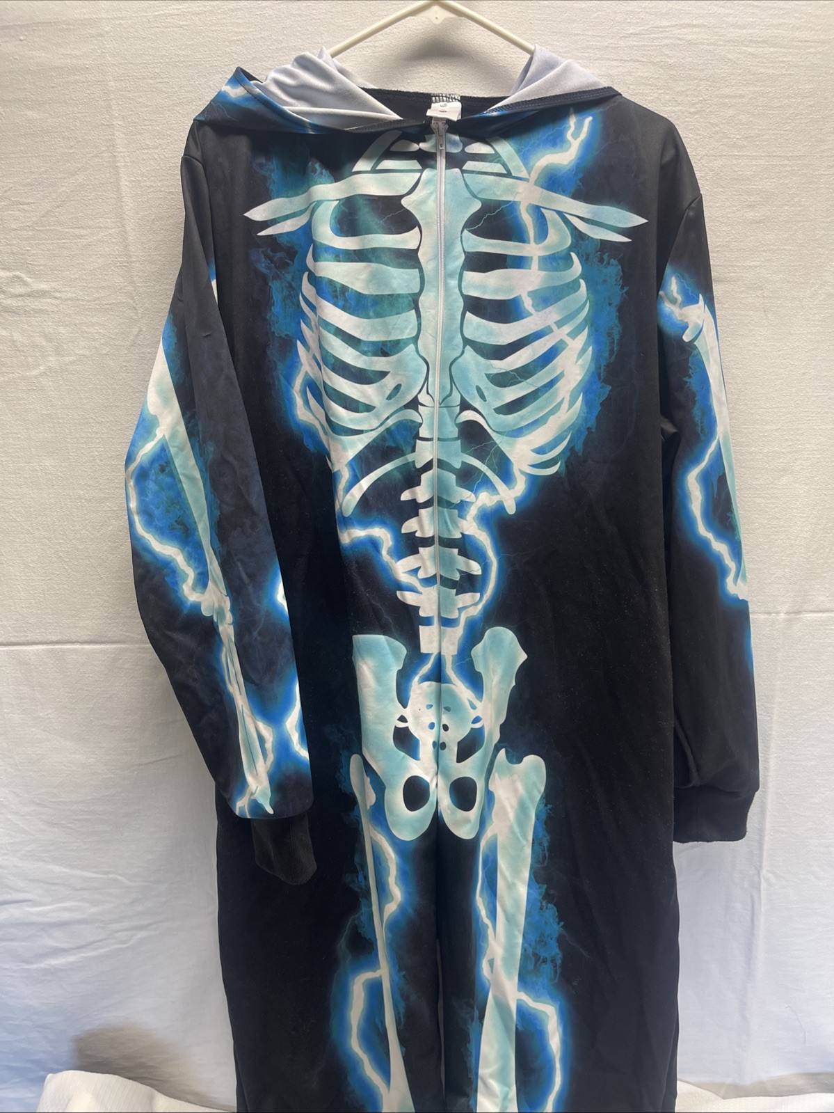 Morph Costumes XL Skeleton Halloween Cosplay with Hood Spooky Storm Bodysuit