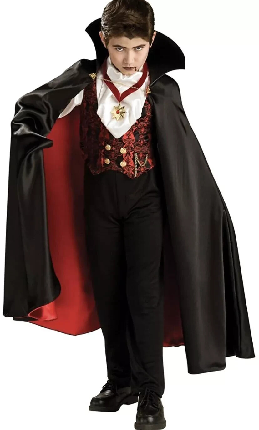 4pc VAMPIRE COUNT Cape Vest Medallion Dracula Drac Halloween Costume Child S 4-6