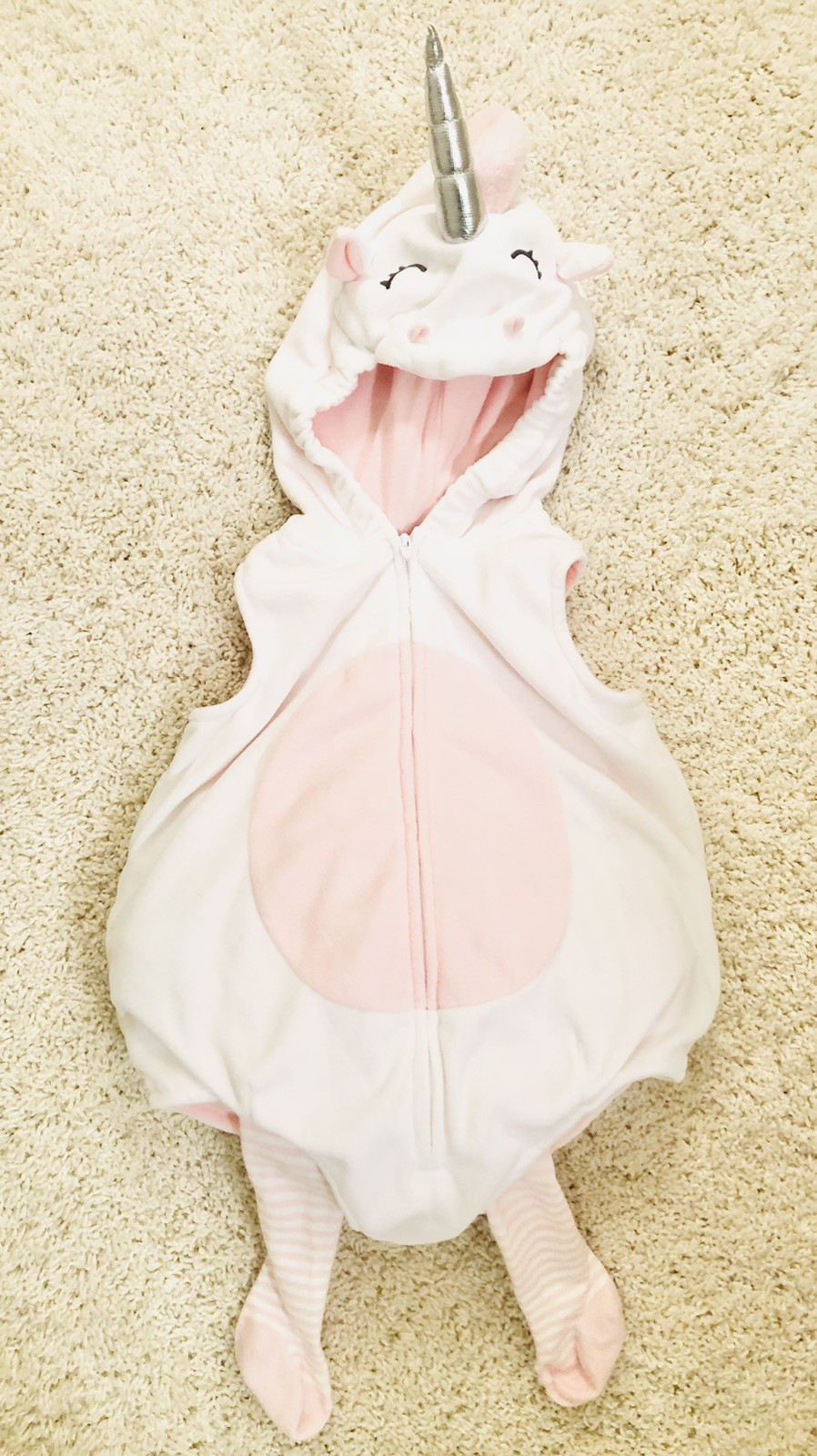 Carter’s Halloween Costume Little Unicorn Size 3-6 Months Baby Girl Plush Hooded