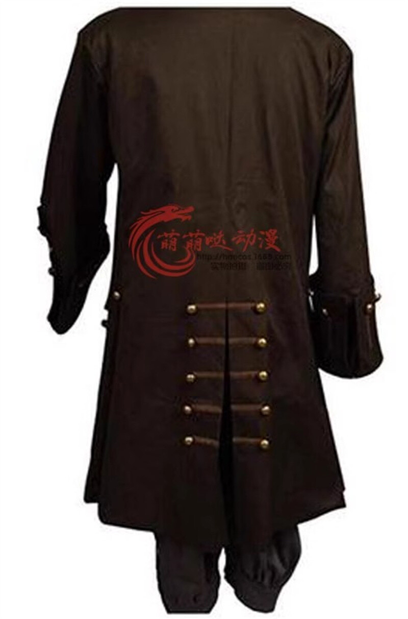 Pirates of the Caribbean Jack Sparrow Cosplay Costume Outfit Full Coat Suit Hot