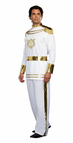 Men’s “Fairy Tale Prince “” Prince Charming” White Costume M,L,XL,XXL