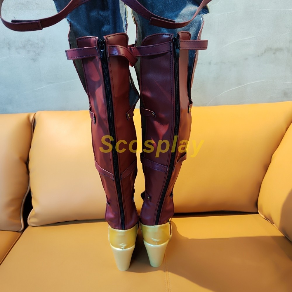 Wonder Woman Cosplay Boots Diana Prince Over Knee Armor Shoes Female Footwear