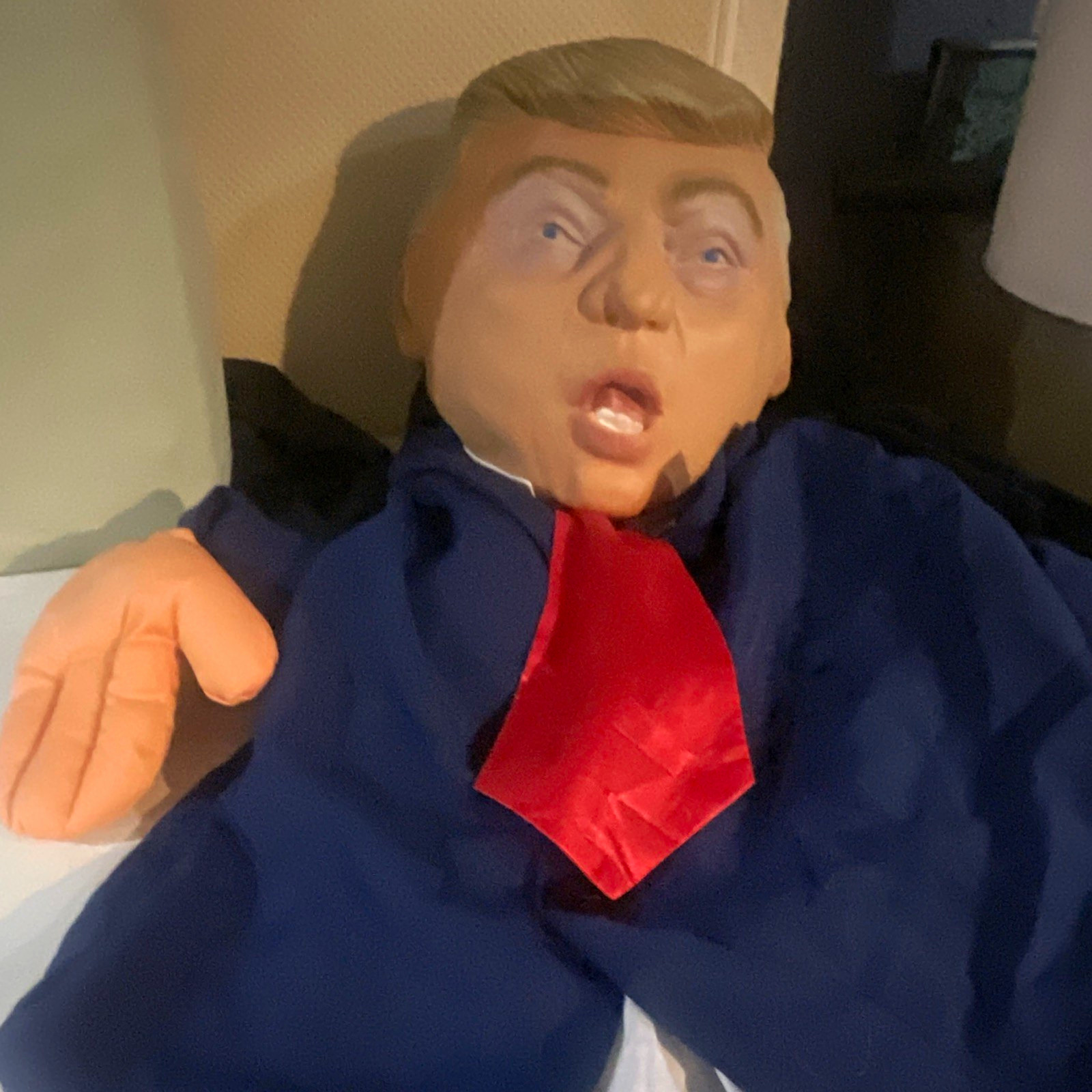 MorphCostumes Inflatable Political Character Costume Suit w/ Mask Blue Red Tie