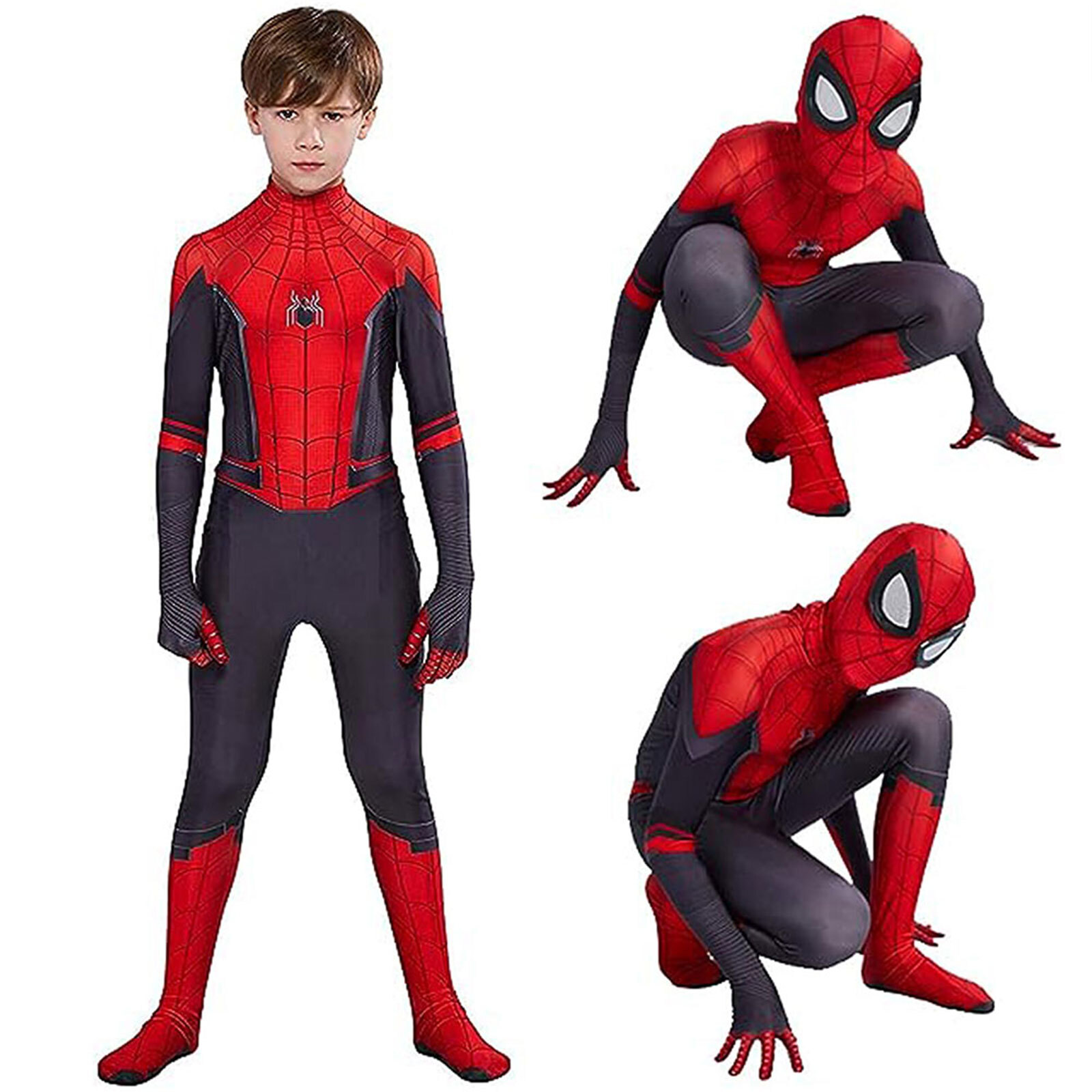 Superhero Spider-Man Costume Miles Halloween Jumpsuit Kids Boys Cosplay Bodysuit