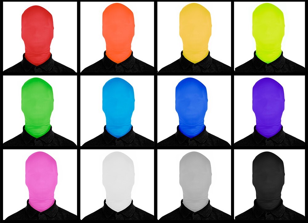 NEW! ALTSKIN ZENTAI MASK – STRETCH FABRIC COSTUME FACE – GREEN MAN – 2 SIZES