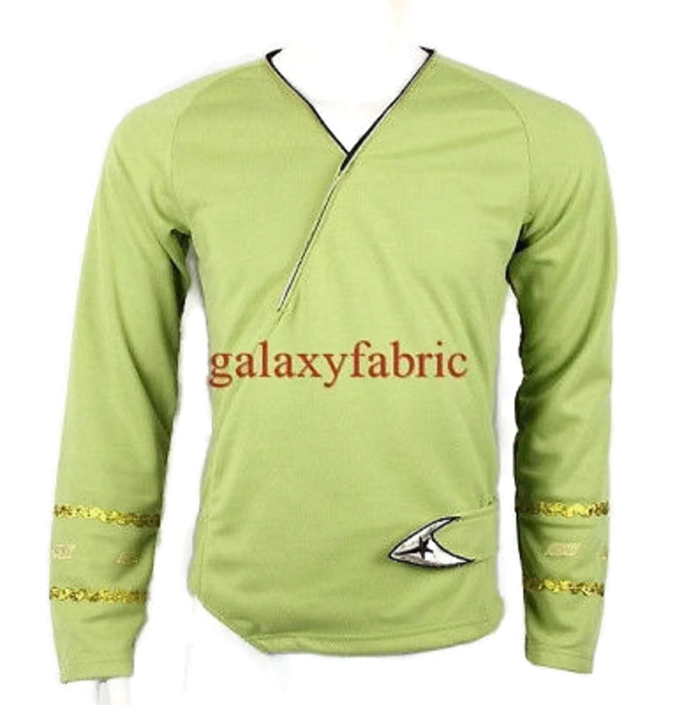 Star Trek Green Wrap Command Uniform Costume Shirt TOS The Original Series