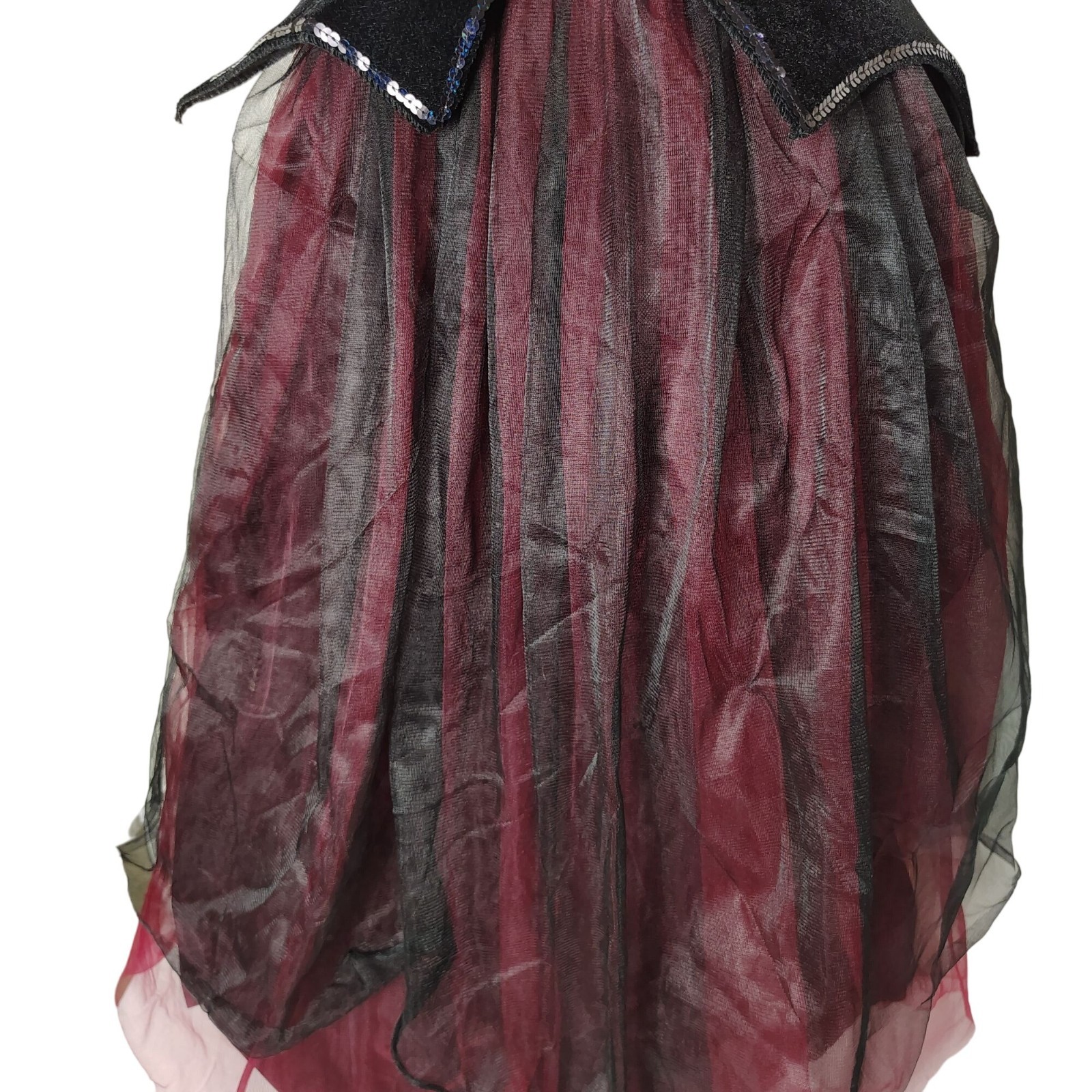 Girls L (10/12) Draculas Darling Dress With Cape Vampire Halloween Costume