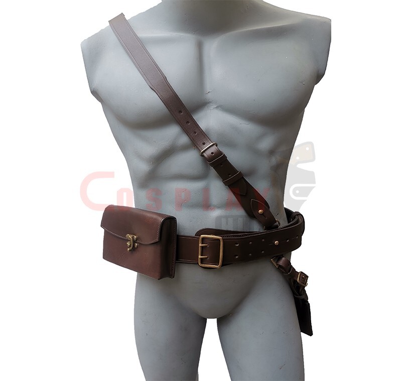 Sam Browne Leather Belt With Shoulder Strap, Real Leather Belt Sam Browne