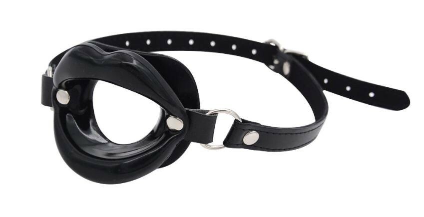 Soft Lip Shape Open Mouth Ball Oral PU Leather Fixation Harness Slave Toy Newest