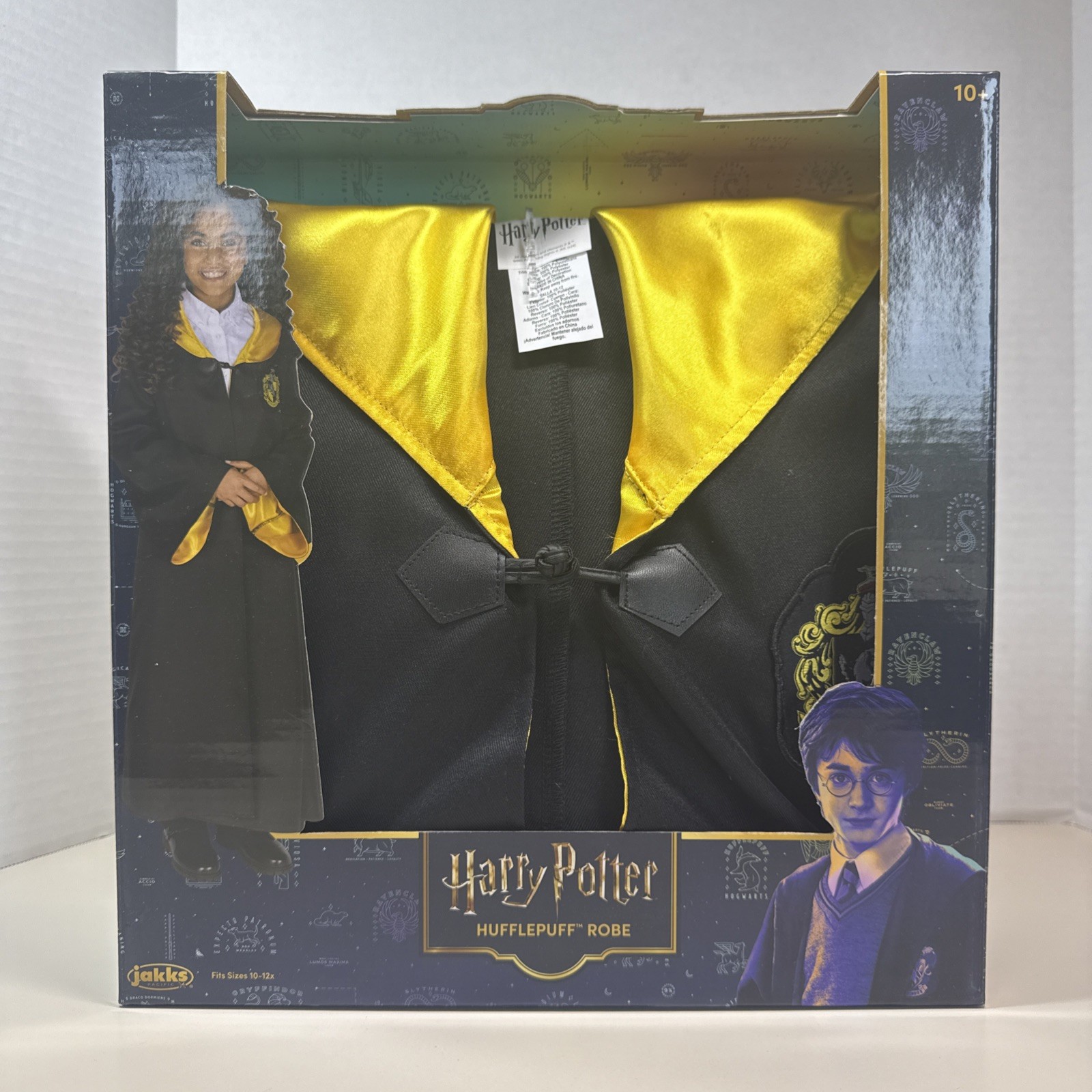 Harry Potter Hufflepuff Kids Costume Robe W/ Hood Sz 10-12x Officially Licensed