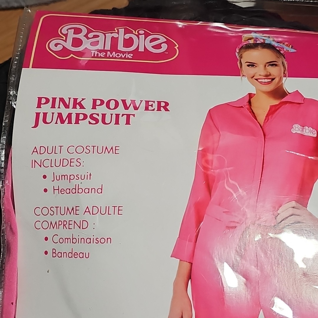 NIP ADULT LARGE 12/14 Barbie the Movie Pink Power Jumpsuit Costume
