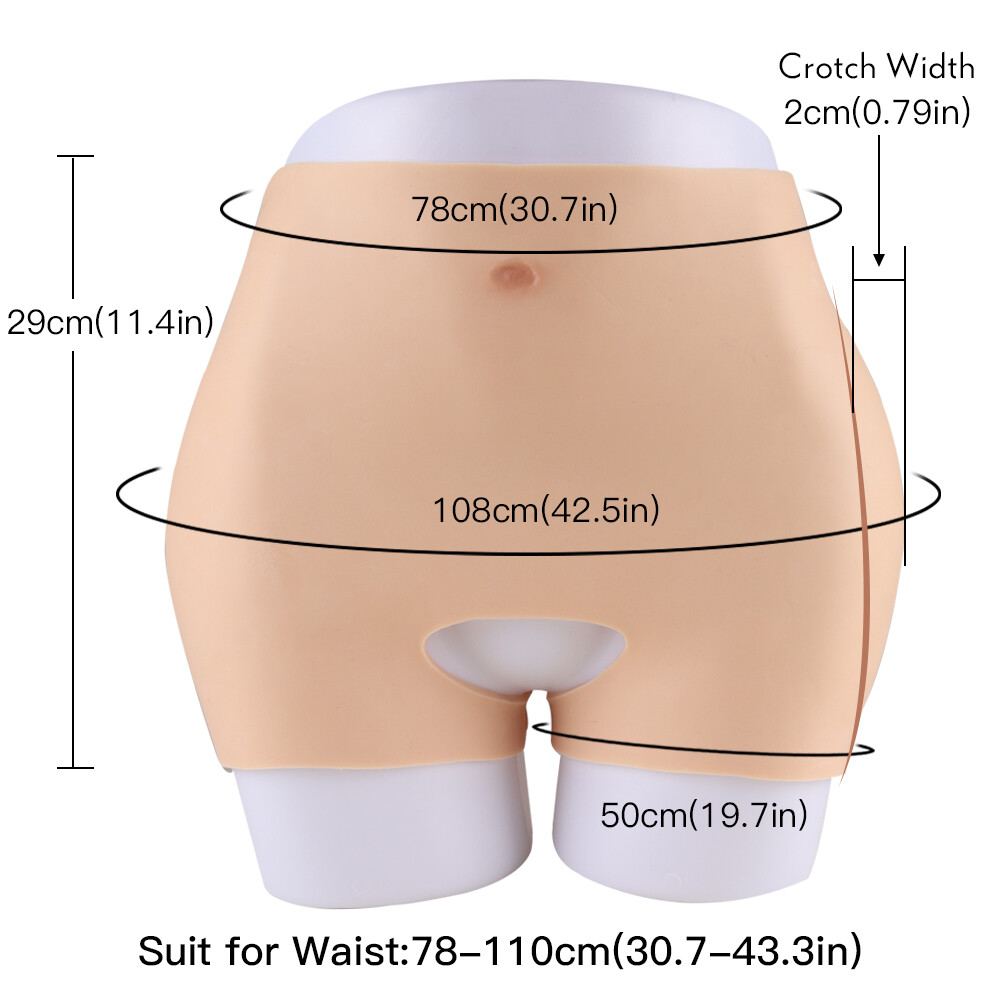 Open Crotch Silicone Hip Pants Buttocks Panty Underwear For Crossdresser Unisex