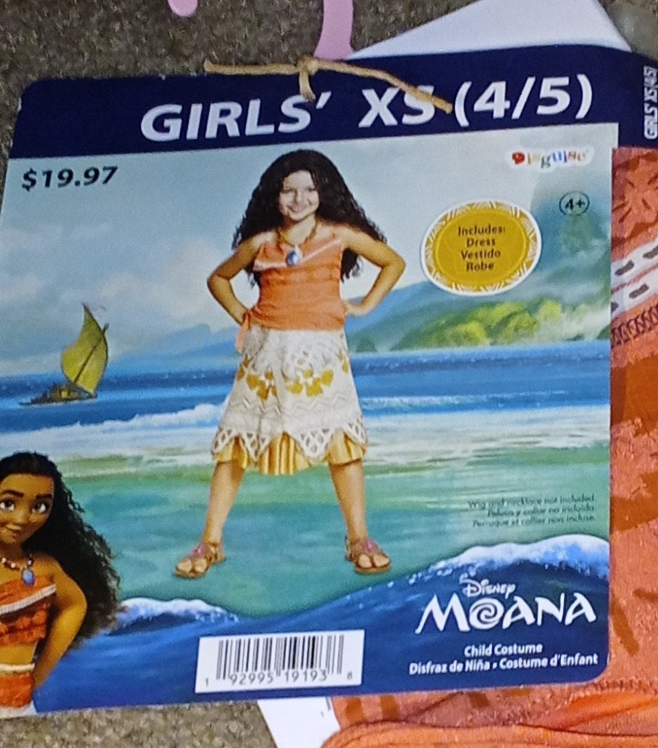 Child’s Moana Costume size XS 4-5