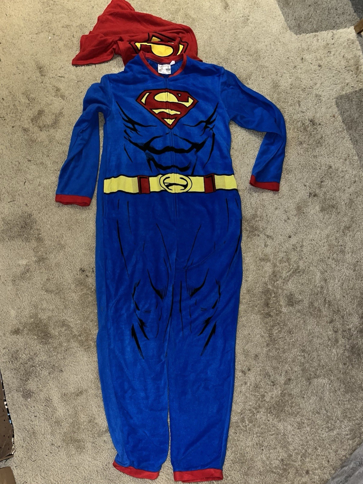Superman Men’s Jumpsuit Costume Size M Blue Red Yellow 100% Polyester