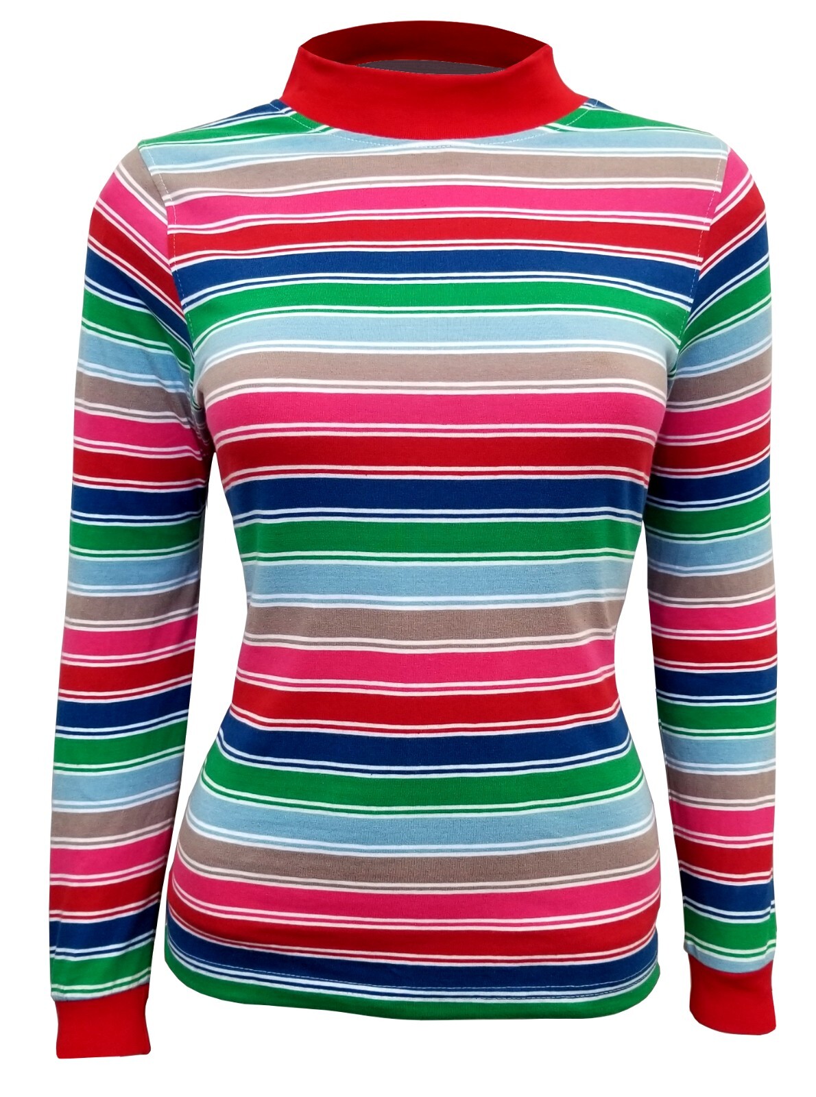 Womens Rainbow Striped Nice Guy T-Shirt Cosplay Costume Chucky Clown