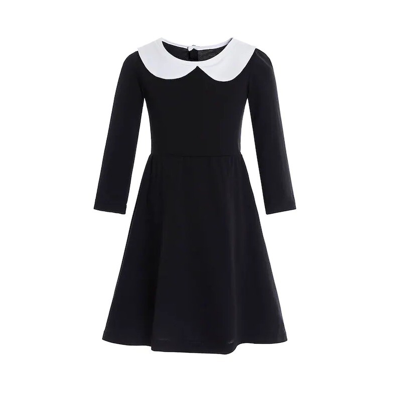 New black dress Wednesday Halloween costume dress cosplay Women Girl Teen JR