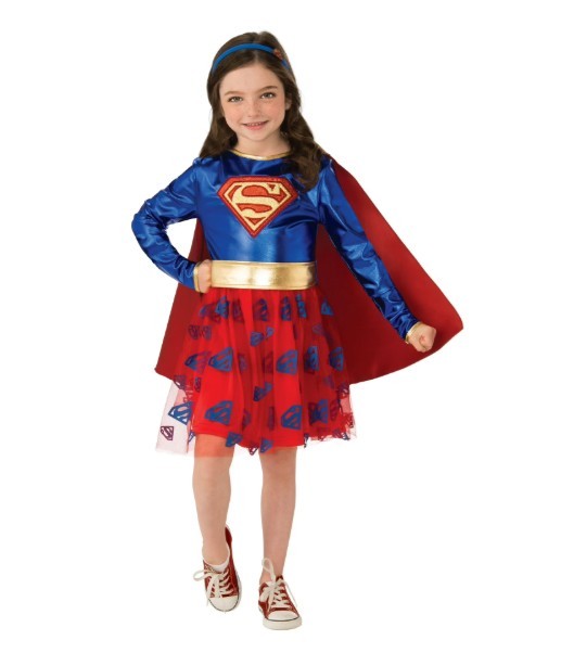 DC Supergirl Tutu Dress with Cape Child Costume Girls Size Large 10 – 12 NEW!