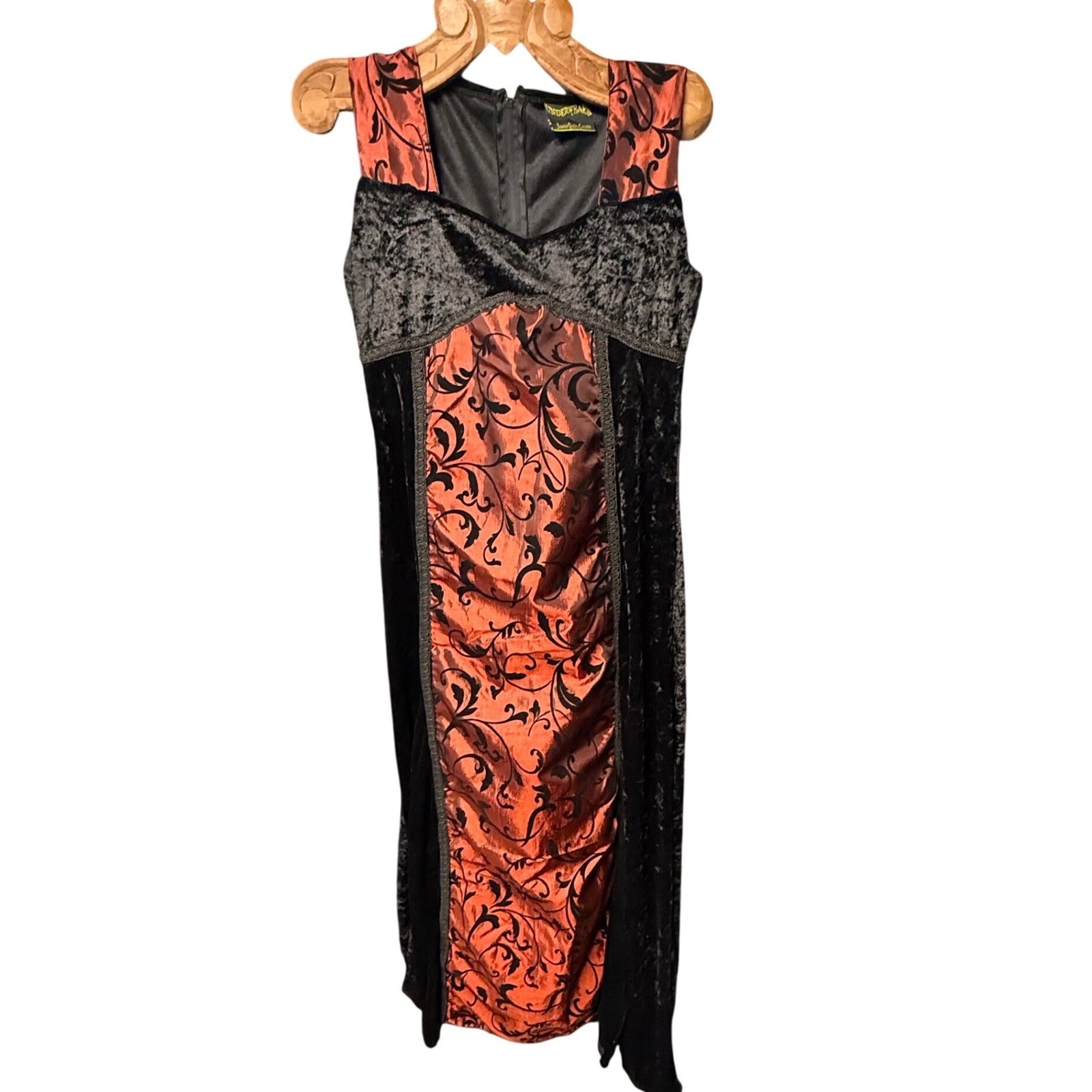 Underwraps Renaissance Costume dress Burnt Crushed Velvet Medium witchy gothic