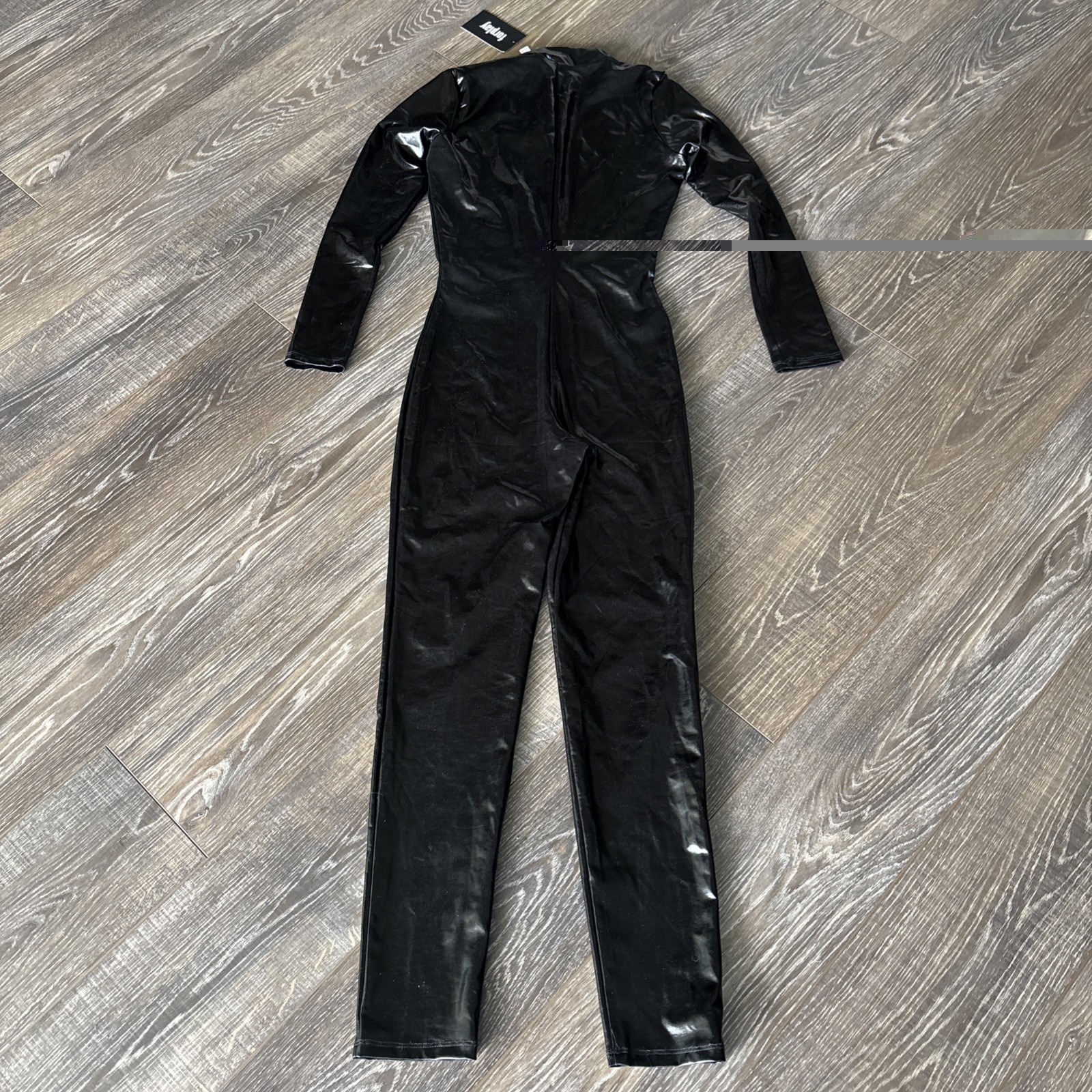 Forplay Black Mock Neck Zipfront Sexy Catsuit Size S/M – NEW
