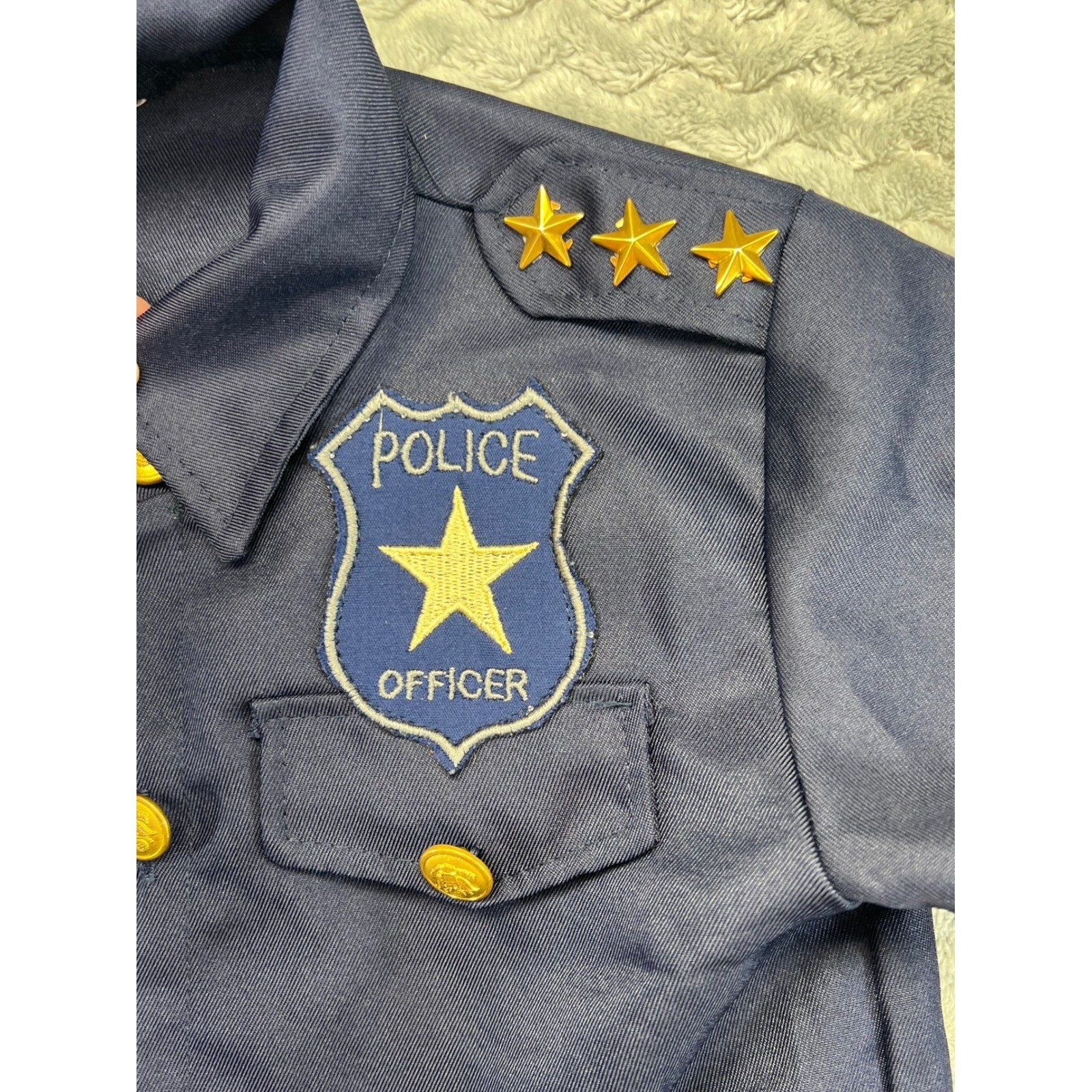 Kids Police Officer Costume Shirt Dress Up Pretend Play Halloween