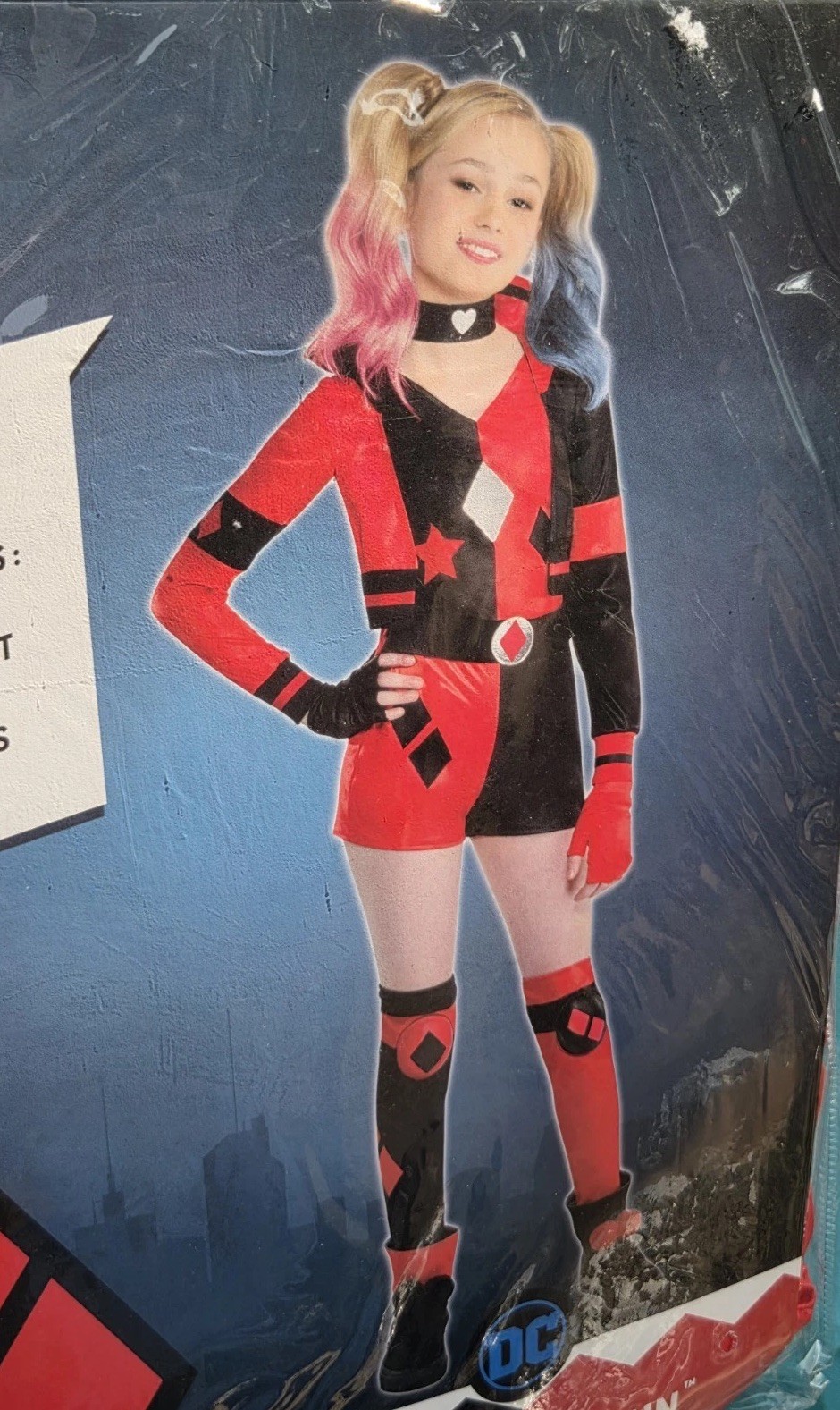 New In Package DC Comics Harley Quinn Child Costume Size Large 12-14 #316