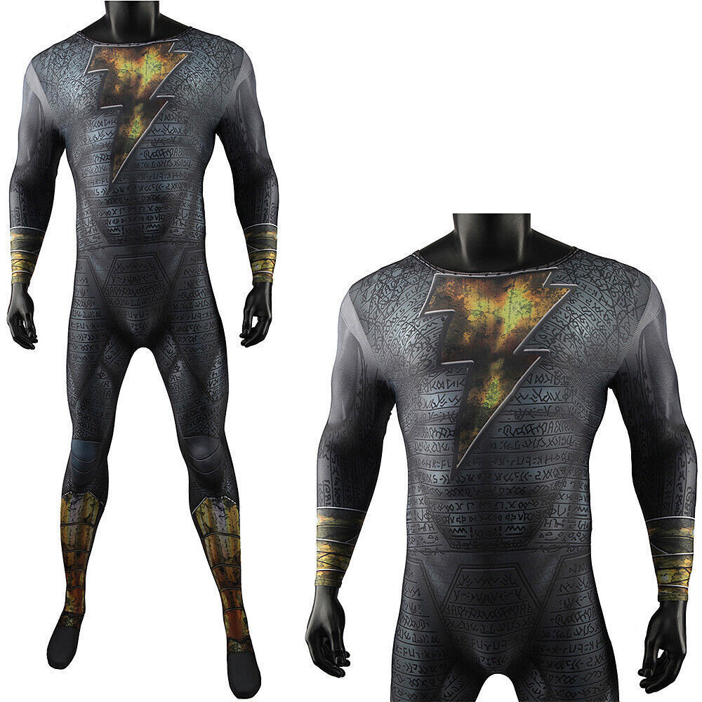 Black Adam Bodysuit Cosplay Costume Adult Kids Jumpsuit Stage Suit Halloween