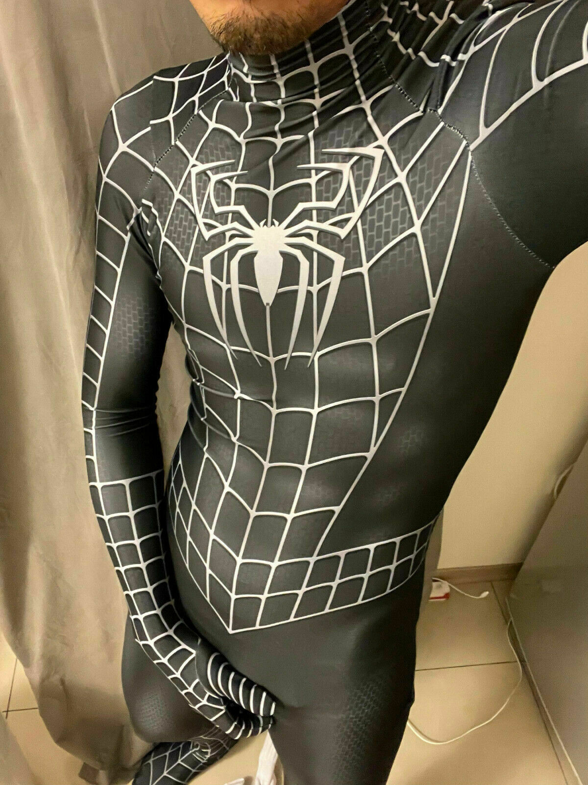 Black Amazing Spiderman Jumpsuit Venom Suit Halloween Adult Kids Cosplay Costume