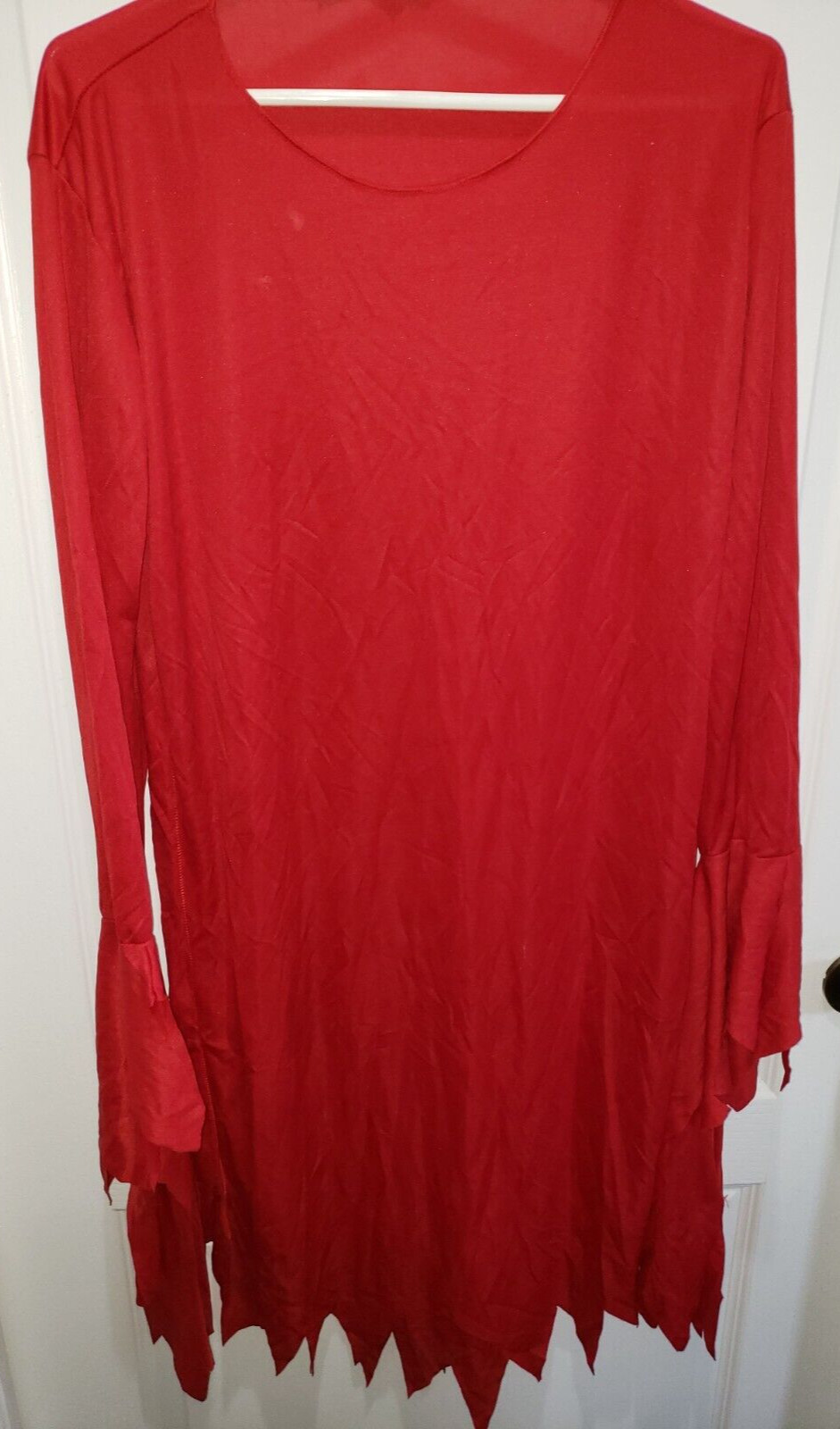 womens SOLID RED DEVIL WITCH HALLOWEEN COSTUME one size regular LONG SLEEVEF JAG