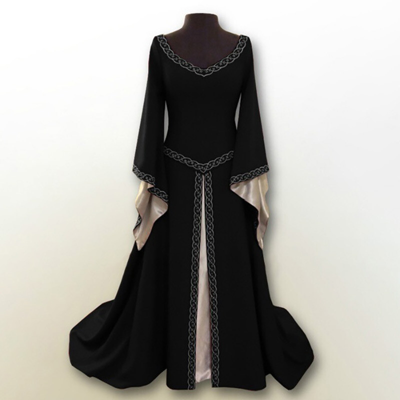 Womens Irish Long Dress Cosplay Retro Gown Medieval Dress Renaissance Costumes