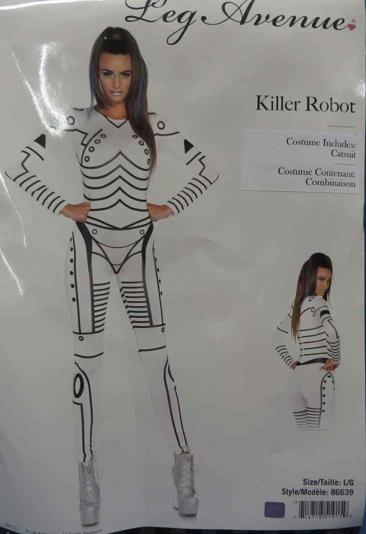 Killer Robot Cyborg Trooper White Storm Fancy Dress Halloween Sexy Adult Costume