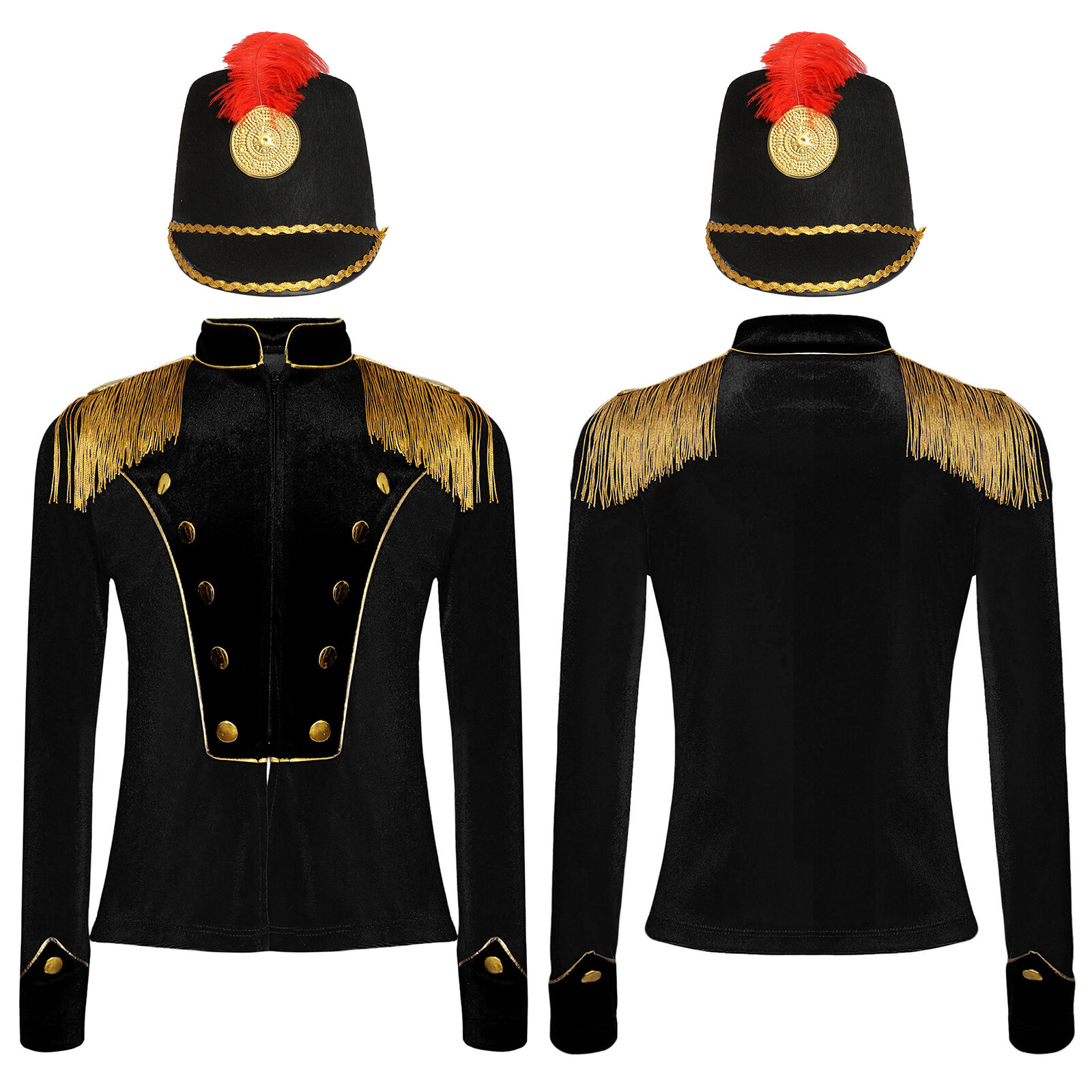 Drum Major Costume for Kids Boys Marching Band Uniform Coat Honor Guard Outfits
