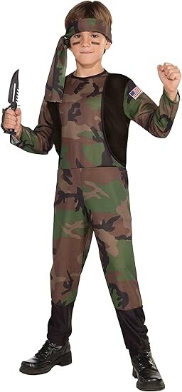 Forum Novelties Camo Army Soldier Costume, Child Small 4-6