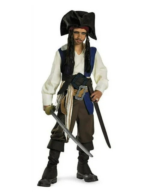 Tween Deluxe Capt Jack Sparrow Costume XL(14-16) Disney Pirates of the Caribbean