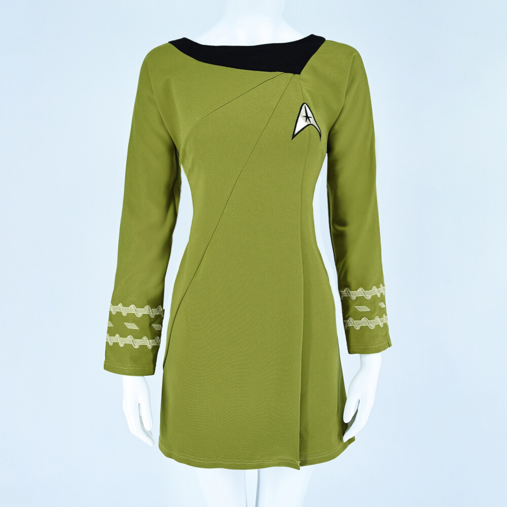 Cosplay TOS Female Duty Uniforms The Original Series Blue Gold Red Dress Costume