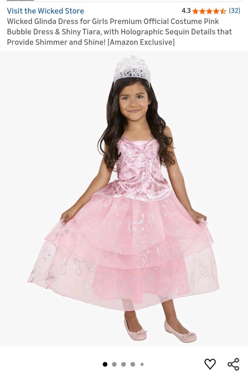 Kids’ Glinda Costume Wicked Dress up costume