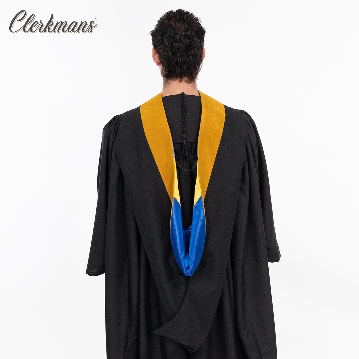 Deluxe Bachelors/Master Hood – Science Gold Velvet, Royal Blue & Golden Yellow