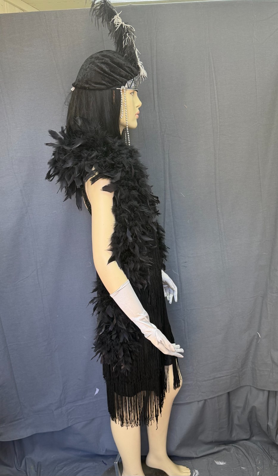 “Great quality” Black and Silver flapper-adult small