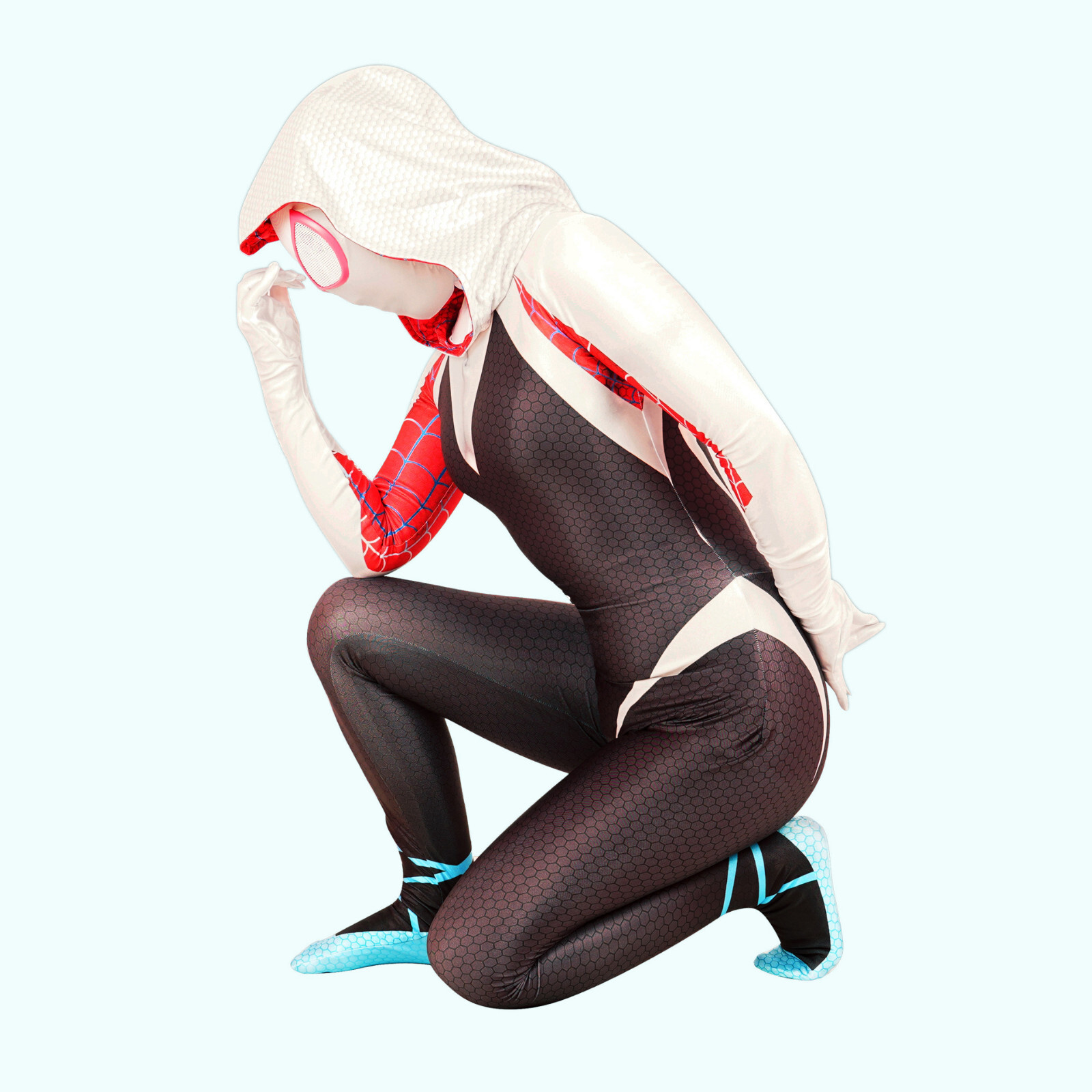 Into the Spider-Verse Spidergirl Gwen Spiderman Girl Jumpsuit Kids/Adult Costume