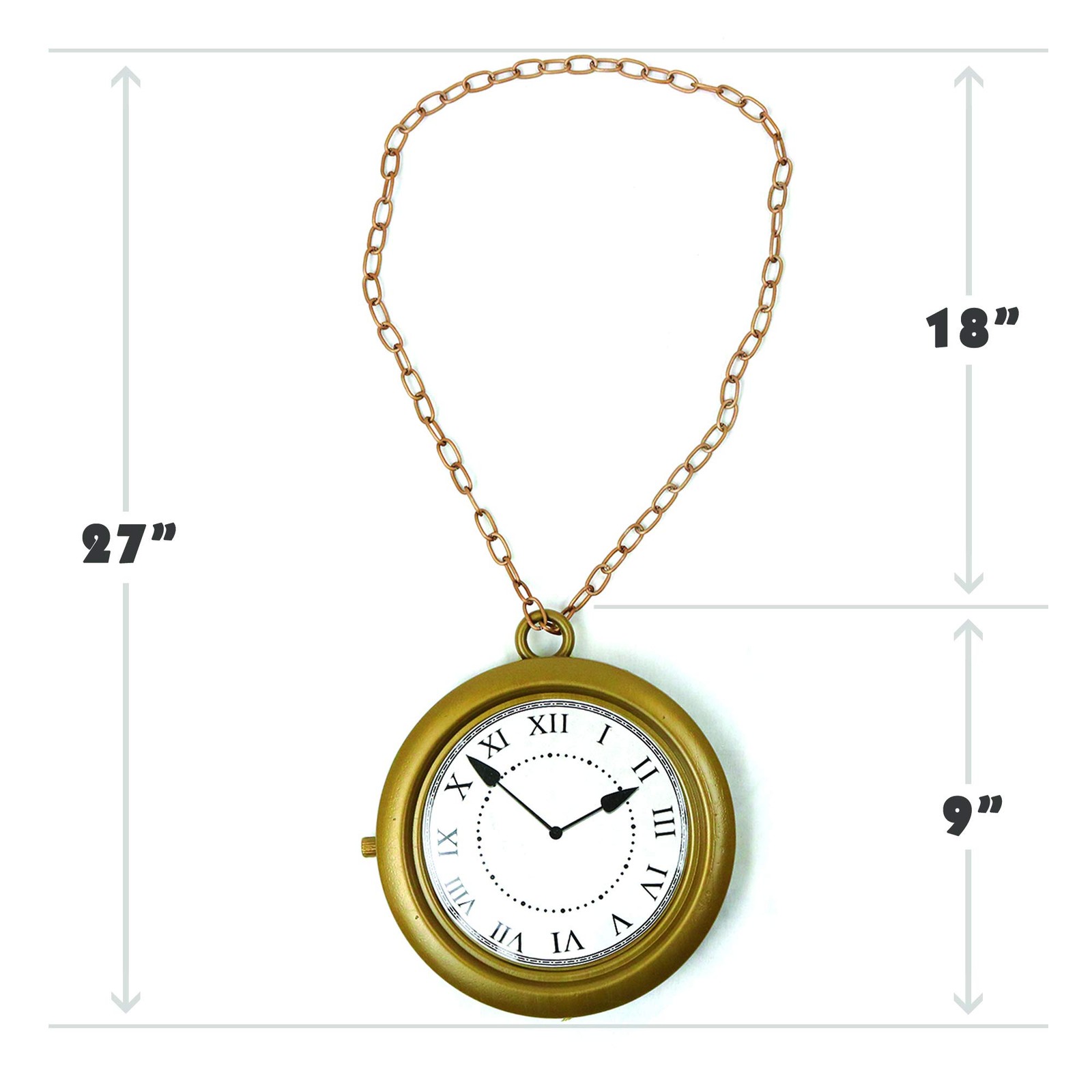 Flavor Flav Inspired Jumbo Clock Necklace – Hangs 8 Inches with 35-Inch Chain