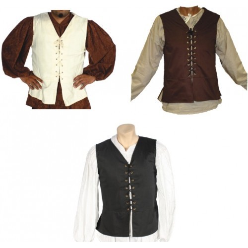 ADULT MEN MALE RENAISSANCE PEASANT PIRATE MEDIEVAL BUCCANEER PRINCE COSTUME VEST