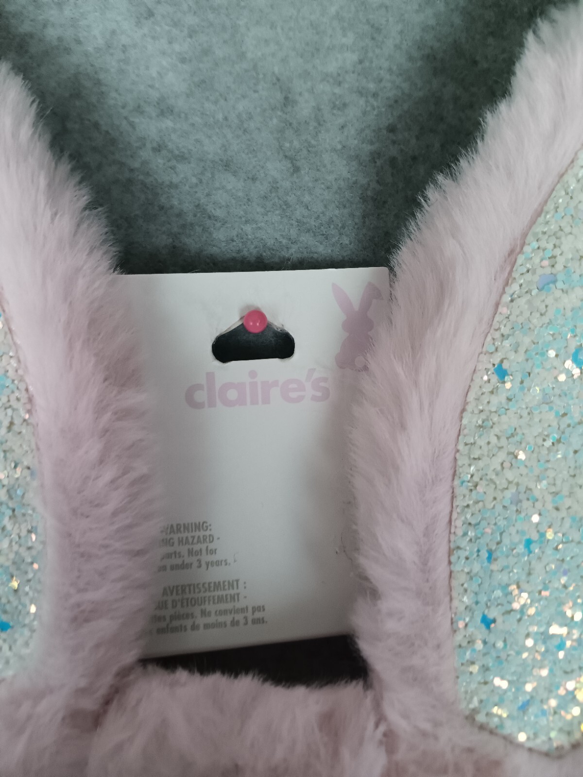Clair’s Faux Fur Easter Bunny Accessory Props Pink Glitter