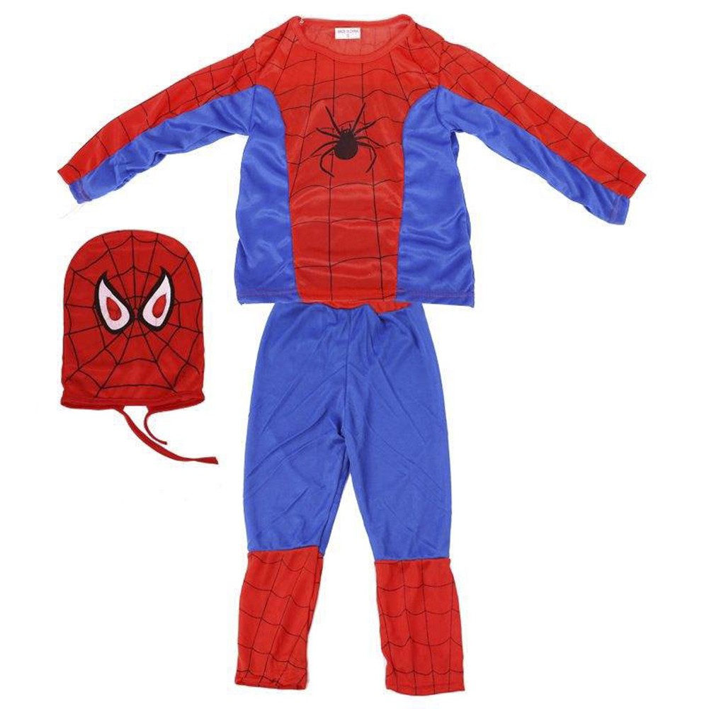 Kid SpiderMan Cosplay Costume Boys Tobey Maguire Outfit Jumpsuit Clothes 3-7Age